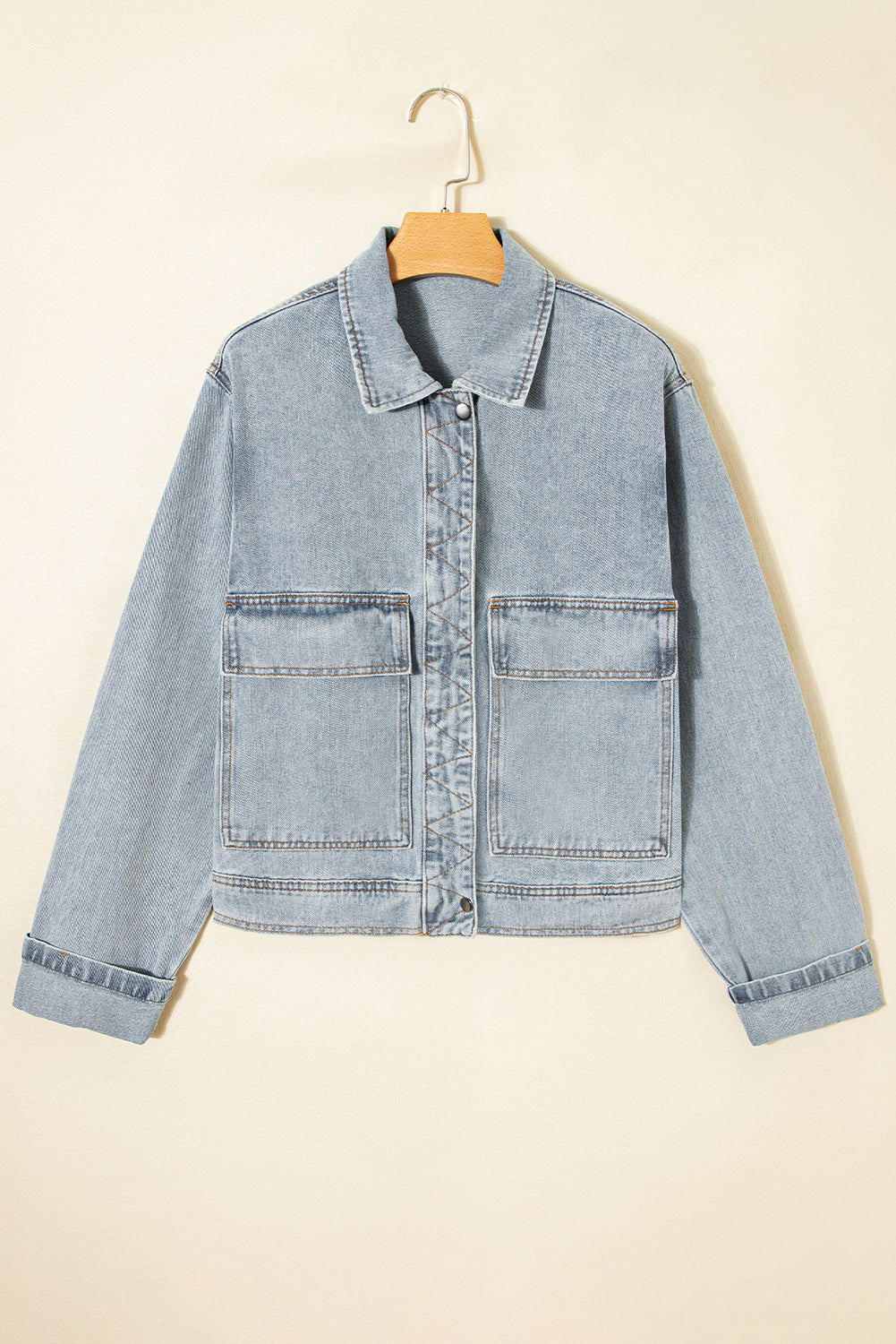 Beau Blue Street Style Zip Up Washed Denim Jacket For Casual Everyday Wear Unisex Dear-Lover Dropshipping